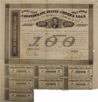 A 2nd Confederate States. $100 War Bond