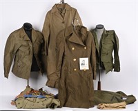 WWII US ARMY WAC HBT AND SERVICE COATS LOT NAMED