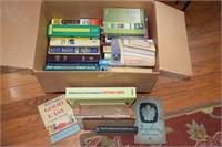 Various Books in Box. Poplar Mechanics,