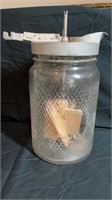 Gallon old judge coffee jar w/ churn paddle