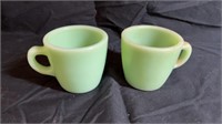 2) Fire King jadeite cups