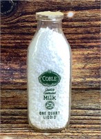 Vintage one quart cobal milk bottle