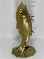 Large Brass Koi Fish Sculpture Goldfish Carp Mid