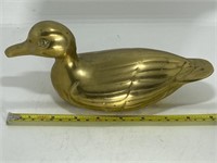 Solid Brass Wood Duck, 9"