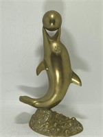 Small Solod Brass Dolphin Sculpture
