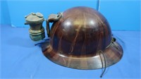 Vintage Safety Helmet w/Carbide Lantern