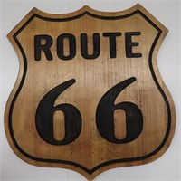 Wooden Engraved Rt 66 Sign
