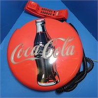 Vintage Coca Cola Button Sign Telephone