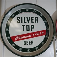 Vintage Silver Top Beer Serving Tray 13"
