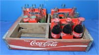 Vintage Wooden Coke Case w/Bottles