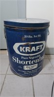 Vintage Kraft 50lb Shortening Tin 12.5x15