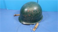 Vintage Metal Army Helmet w/Fiberglass Liner