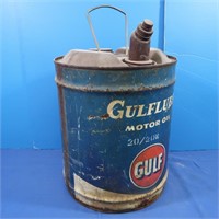 Vintage Gulflube 5 Gallon Can w/Spout