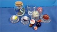 Lot of Marbles/Shooters--5 on Salt Cellars Some