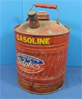 Vintage Delphos Galvanized Gas Can 1 Gal