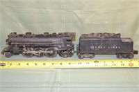Lionel O Scale 224 2-6-2 steam locomotive with ten