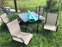 Patio Set - 4 Chairs, Table and Umbrella