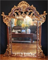 Rose Carved Mahogany w/Golden Accents Mirror