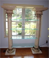 Neoclassical Style Column Shelf Lamps-Works