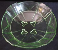 Art Deco Style Uranium / Vaseline Glass Bowl