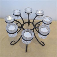 Metal Circular Candle Holder w/Battery Operated