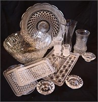 Cut Glass Vases, Bowls, Trays++
