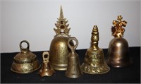 6pcs Vintage Decorative Brass Bells