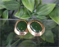 10K Gold & Green Stone Earrings