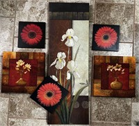 6pc Floral Wall Art