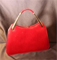 Vintage Harrods Red Leather Handbag