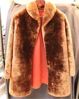Brown Fluffy Faux Fur Winter Coat