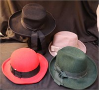 Set of 4 Vintage Wool Hats