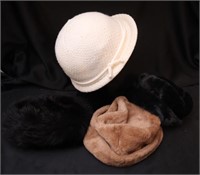 Set of 4 Vintage & Faux Fur Hats