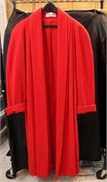 Red Lily & Rose Wool Full Length Coat