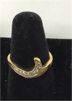 14K with Diamond accents., size 6 1/2