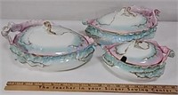 Three piece serving tureens by Tunstall