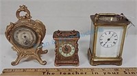 Three small clocks Waterbury carriage New Haven