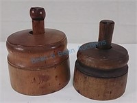 Two antique butter stamp molds