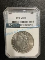 1887 Morgan silver dollar MS 66