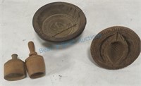 Carved wooden butter molds
