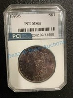 1878S Morgan silver dollar MS 65