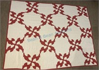 Antique red and white quilt