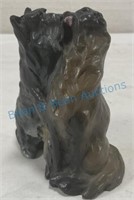 Cat and dog bronze by Dawn Weimer 5 inches tall