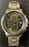 Seiko chronograph men’s wristwatch working