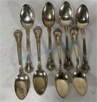 Group of sterling silver spoons