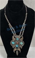 Sterling Navajo necklace with silver pendant