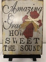 Amazing Grace Wall Sign on Table Easel