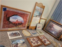 FRAMED PUZZLE PICTURE, WOOD PLAQUE, PRESSED