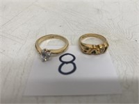 2 10K Gold Electro Plated Rings