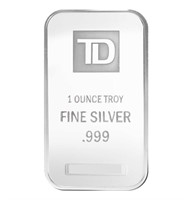 1 Troy Ounce Silver Wafer Bar - TD